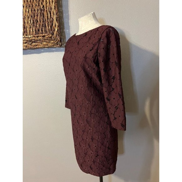 DVF Dress 8 Plum Sarita Flower Stretch Lace Career Church - Picture 5 of 13